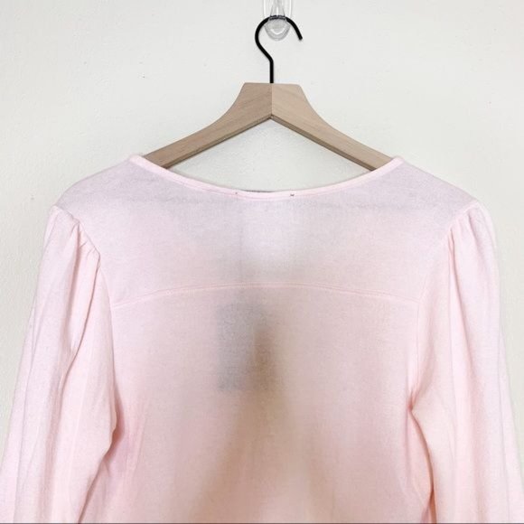 NWT Gibsonlook Lotus Pink Fleece Long Blouson Sleeve V Neck Top Medium - Picture 7 of 11